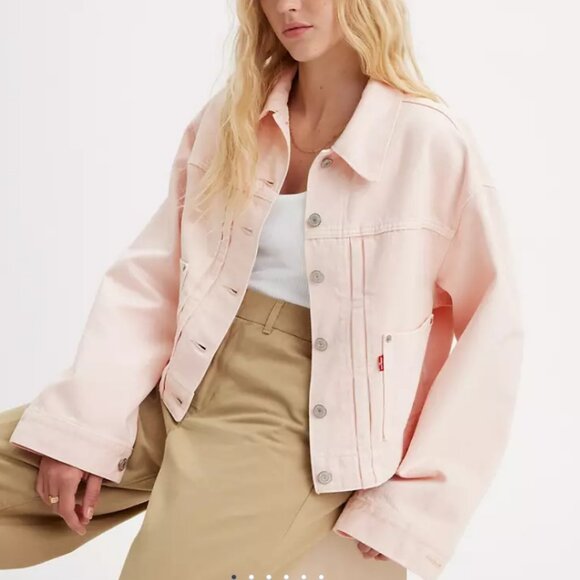 Levi's Jackets & Blazers - Levis Womens Tailored 90s Trucker Jean Jacket in Pink Mauve NEW